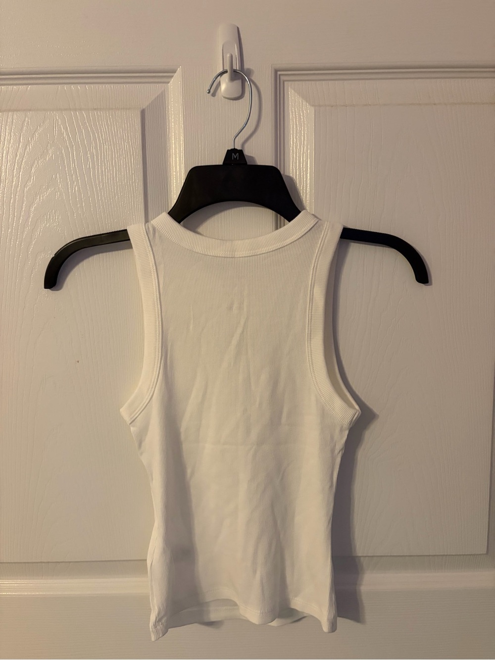 White Ribbed Tank Top with Olives Graphic - Picture 4 of 4